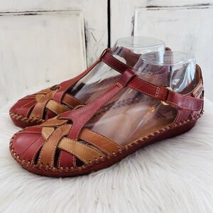 Pikolinos Puerto Vallarta Closed Toe Strappy Sandals Earthy Leather EU39 US8